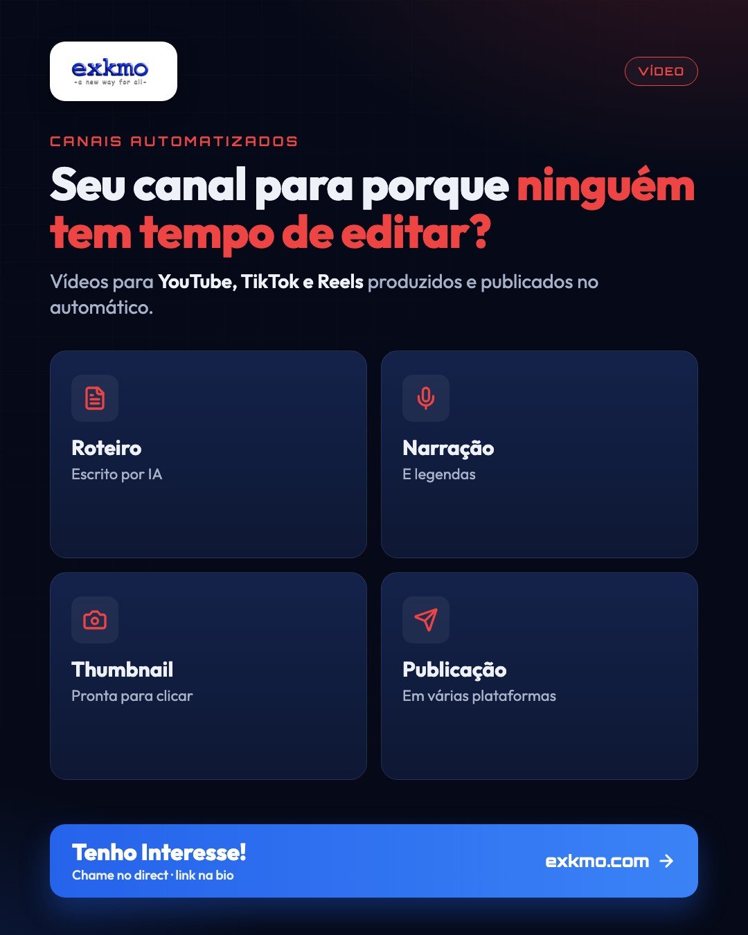 Transforme sua presença digital com vídeos automatizados